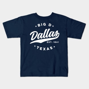 Big D Dallas Texas (White) Kids T-Shirt
